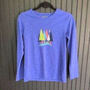 L.L. Bean Blue Long Sleeve Tee Casual Comfort